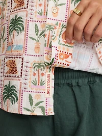 Tropical Stamp Cuban Shirt