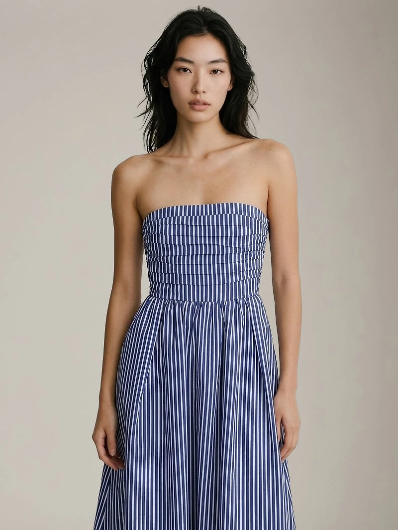 Promenade Strapless Stripe Dress