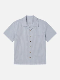 Textured Stripe Camp Shirt
