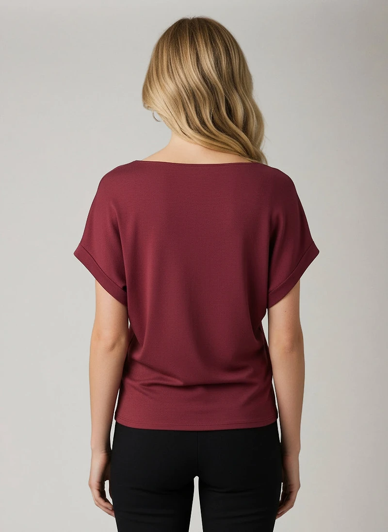 Scuba Short Sleeve Dolman Top