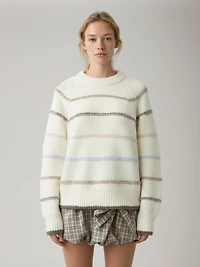 Nelia Stripe Crewneck Sweater