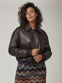 Marie Faux Leather Puffer Jacket