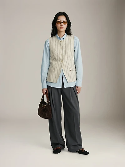 Lorna Stripe Long Vest