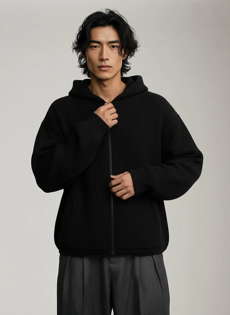 Knitted Zip Hoodie