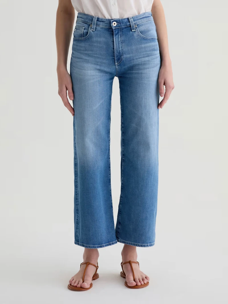 Saige Wide Leg Crop Jeans - Oceanic
