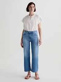 Saige Wide Leg Crop Jeans - Oceanic