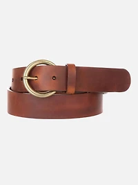Milena Circle Buckle Leather Belt