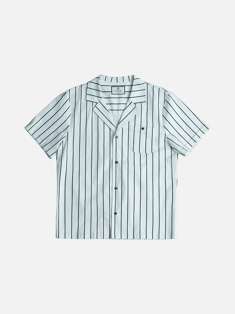 Striped Camp Collar Shirt
