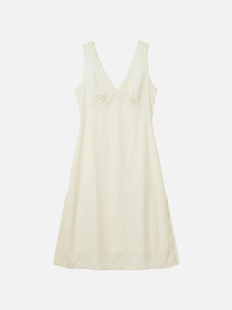 Lace Trim Midi Dress