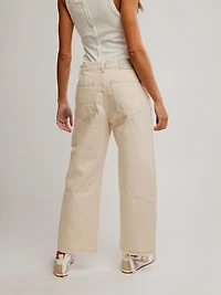 Deep Trance Dropped Boyfriend Jeans - Casual Khaki