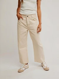 Deep Trance Dropped Boyfriend Jeans - Casual Khaki