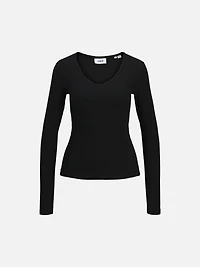Freya Rib Longsleeve V-neck T-Shirt