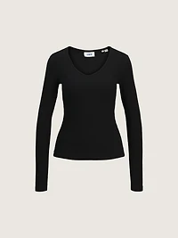 Freya Rib Longsleeve V-neck T-Shirt