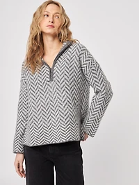 Dominic Herringbone Quarter Zip Pullover