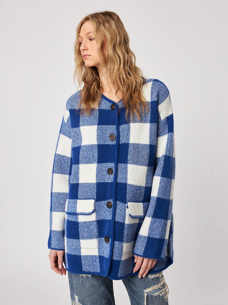 Jones Plaid Long Cardigan