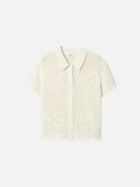 Susanna Floral Crochet Shirt