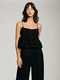 3D Floral Peplum Top