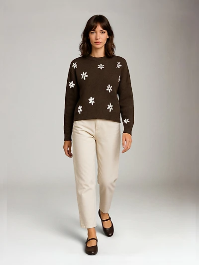 Aiden Daisy Crewneck Sweater