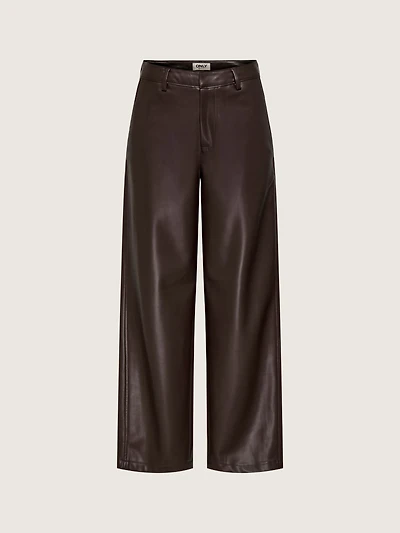 Neli Faux Leather Barrel Pants