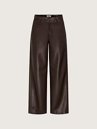 Neli Faux Leather Barrel Pants