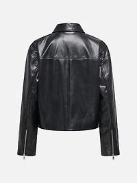 Nicki Faux Leather Zip Jacket
