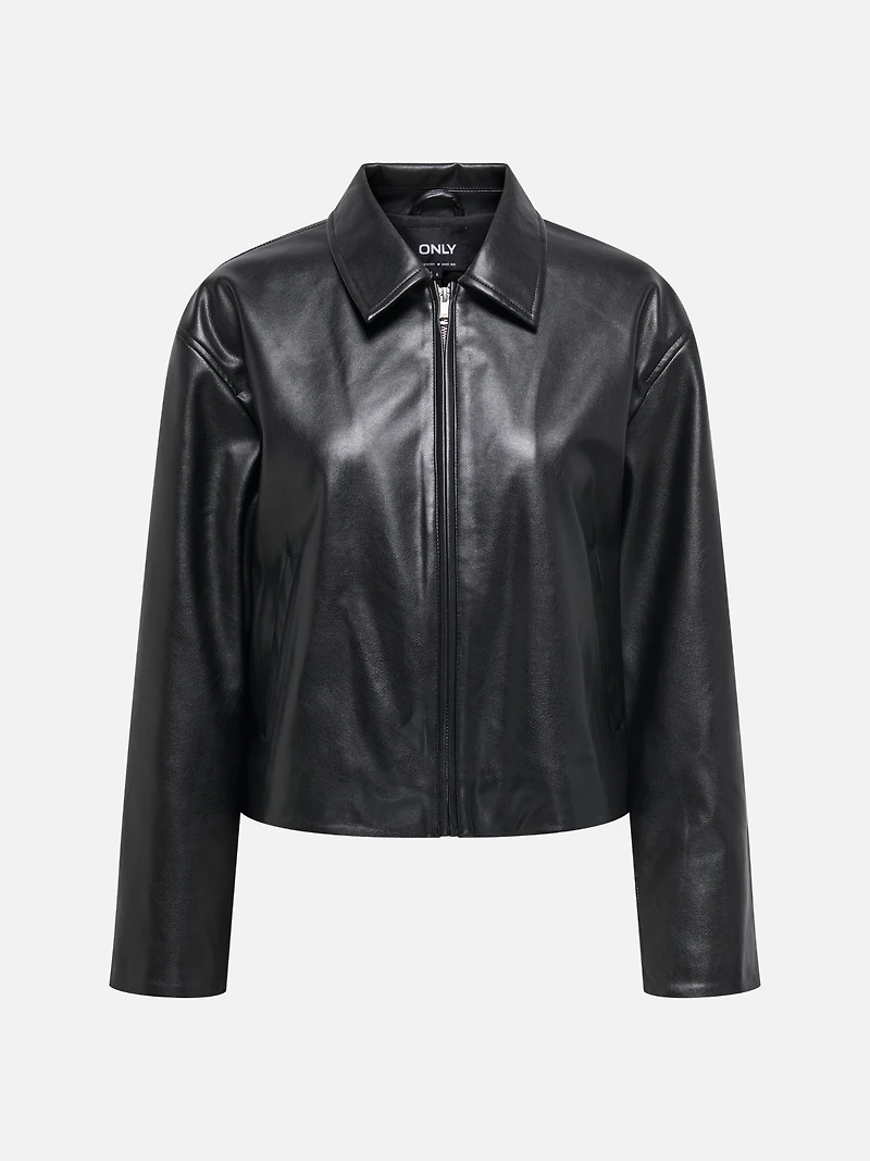 Nicki Faux Leather Zip Jacket