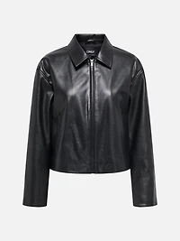 Nicki Faux Leather Zip Jacket