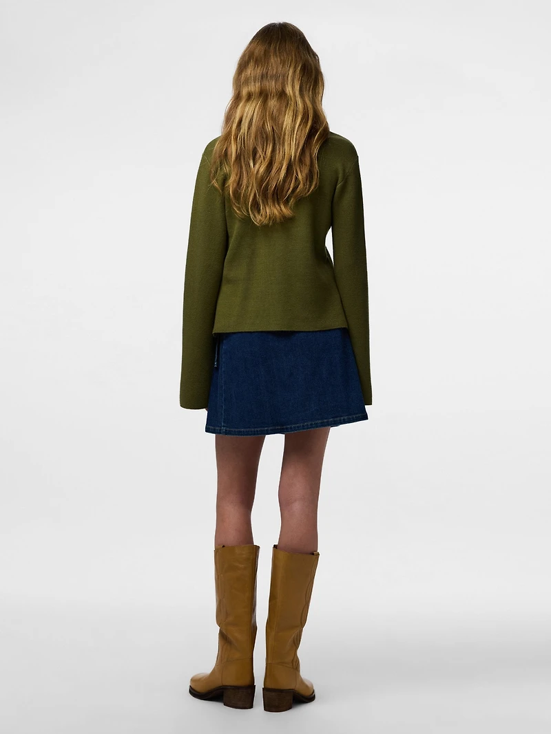 Flora Denim Wrap Mini Skirt