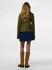 Flora Denim Wrap Mini Skirt