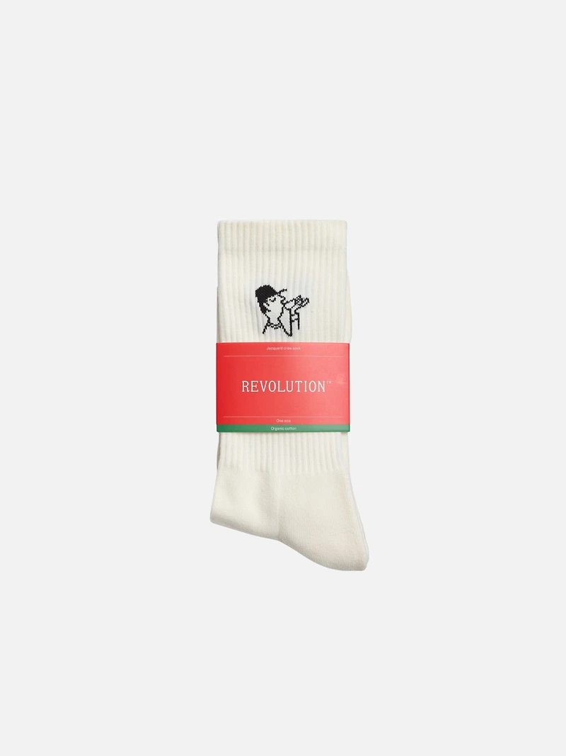 Jacquard Coffee Crew Socks