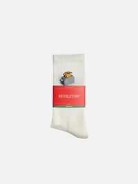 Jacquard Toast Crew Socks