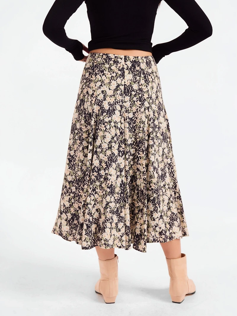Painted Fields Midi Skirt