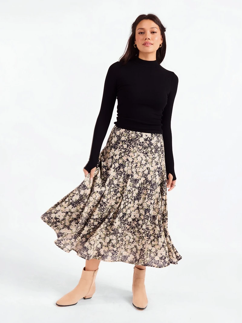 Painted Fields Midi Skirt