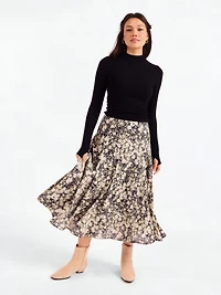 Painted Fields Midi Skirt