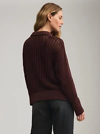 Looking Glass Crochet Polo Sweater