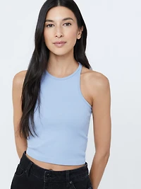 Rib Nylon Linden Halter Racer Tank