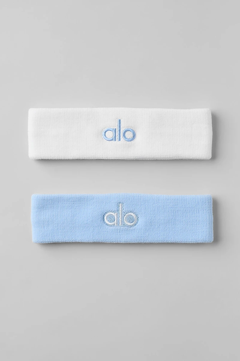 Glow Sweatband (2-Pack) - Seashell Blue/White