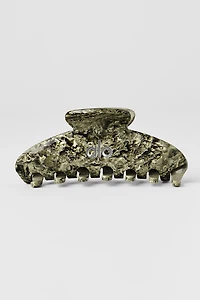 90's Claw Clip - Green Olive Marble