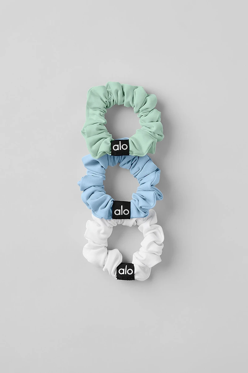 Fresh Mini Scrunchie 3-Pack - White/Seashell Blue/Spearmint