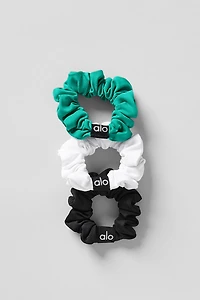 Fresh Mini Scrunchie 3-Pack - Spruce Green/White/Black