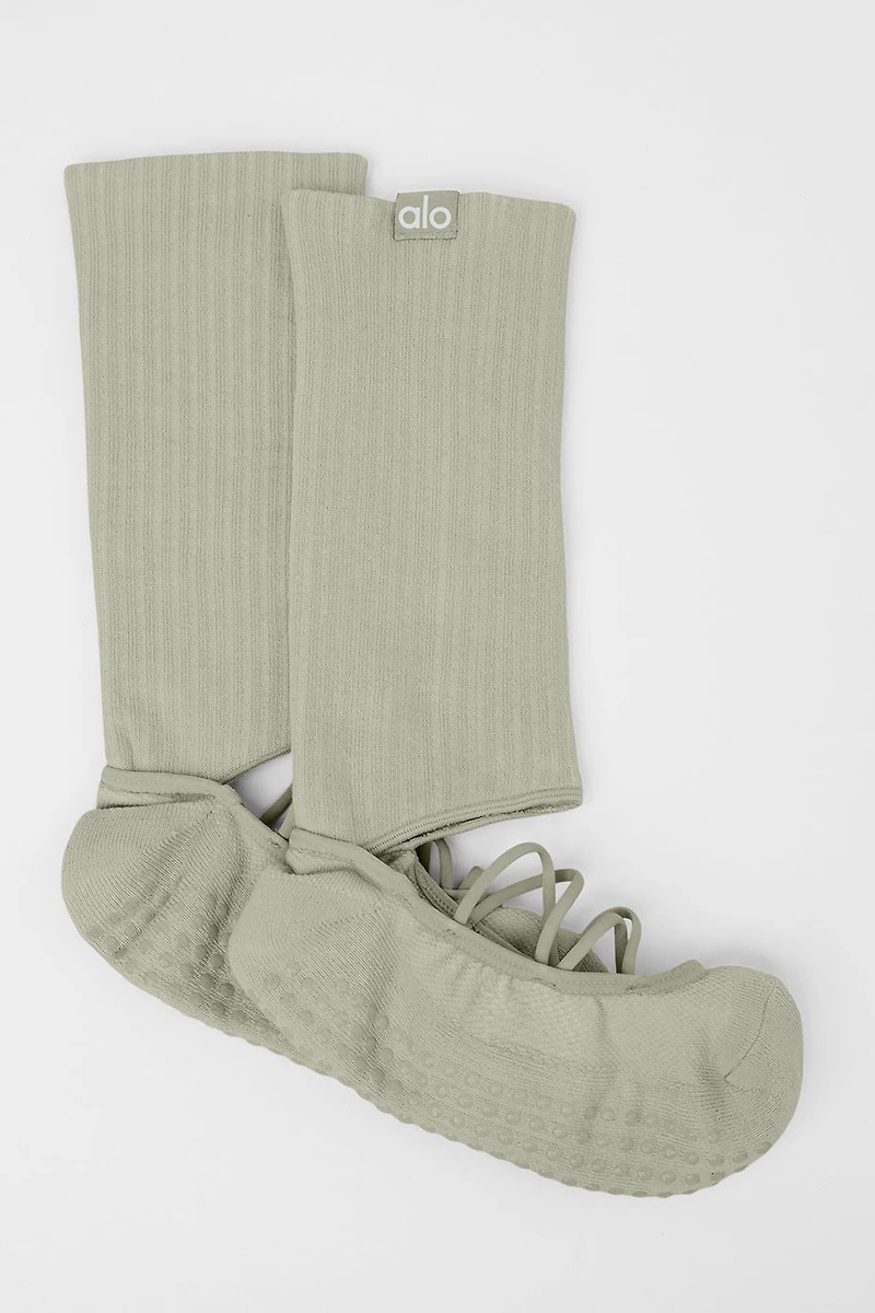 Women's Strappy Siren Grip Sock - Limestone