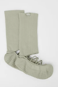 Women's Strappy Siren Grip Sock - Limestone