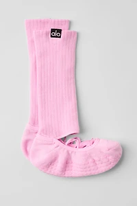 Women's Strappy Siren Grip Sock - Sweet Pink