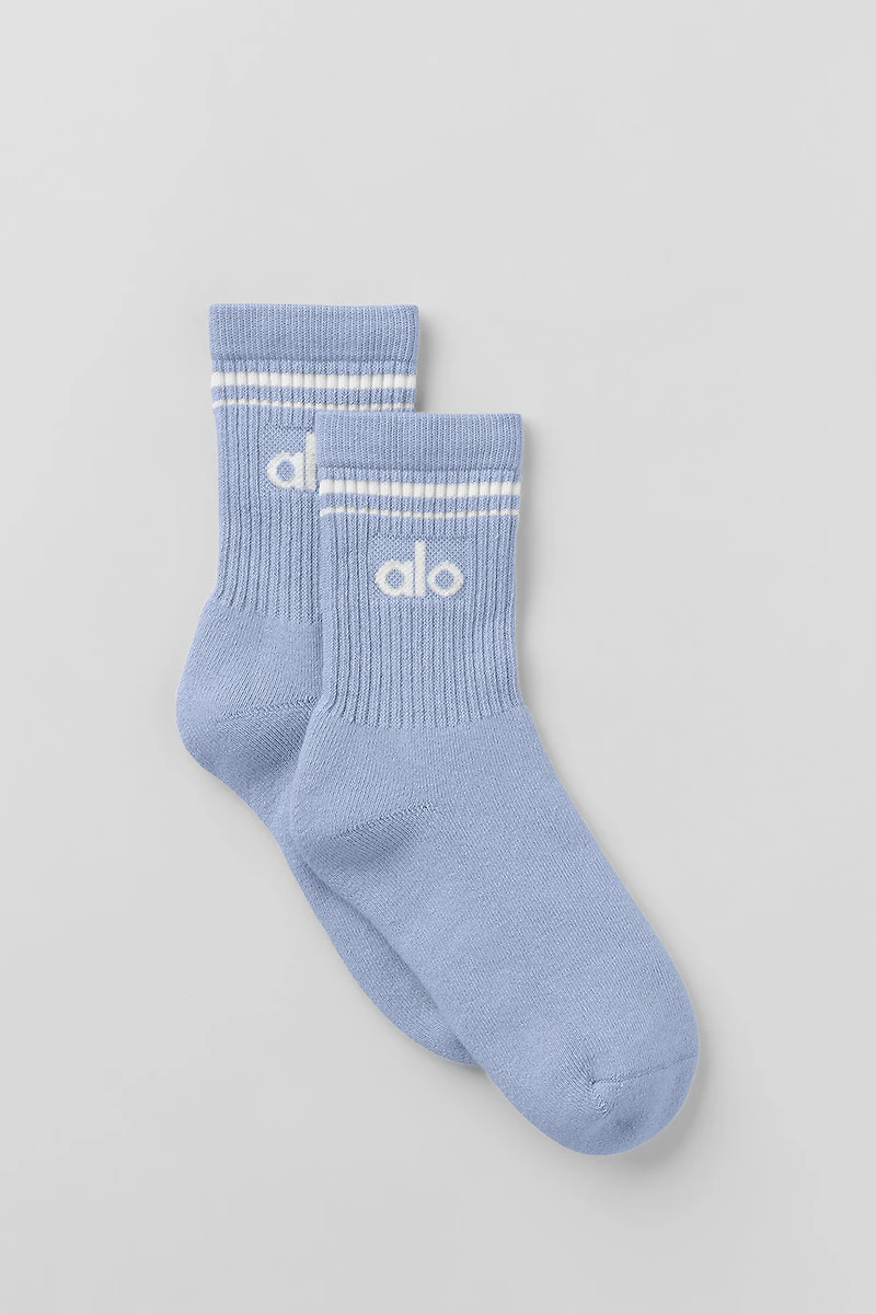 Unisex Half-Crew Throwback Sock - Winter Frost/White
