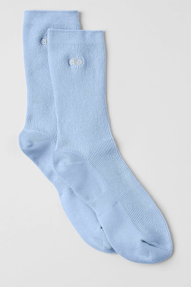 Unisex Half-Crew Understated Sock - Seashell Blue