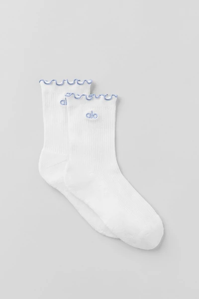 Women's Lettuce Edge Sock - White/Winter Frost