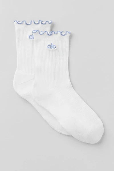 Women's Lettuce Edge Sock - White/Winter Frost
