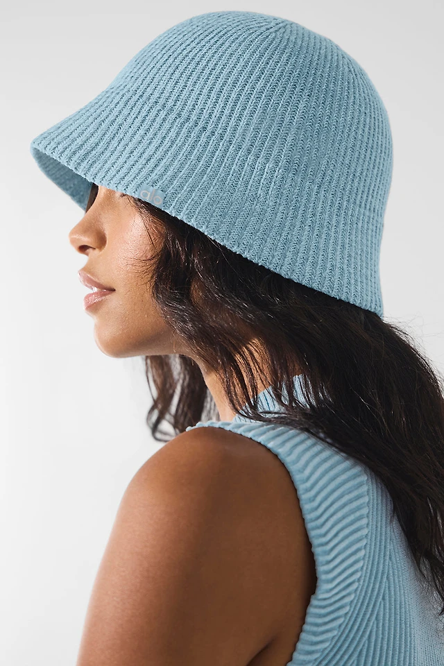 NWT Alo Yoga Denim Knit Cloche in Ivory White Alo Yoga Denim Knit Cloche - Ivory/Oatmilk | The Summit main image 4
