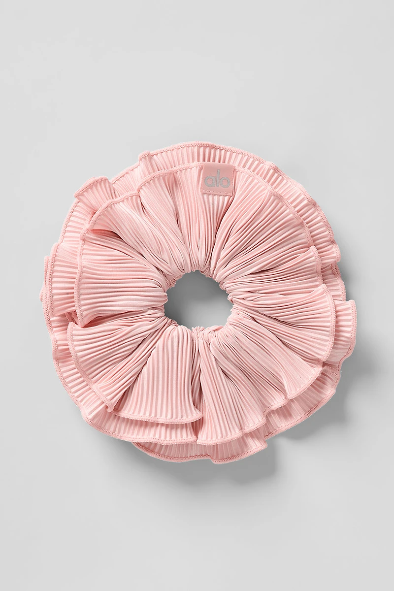 Micro Plisse Oversize Scrunchie - Pink Quartz