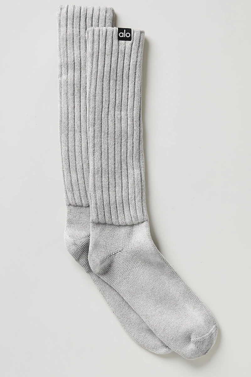 Unisex Washed Scrunch Sock - Hazy Grey Wash